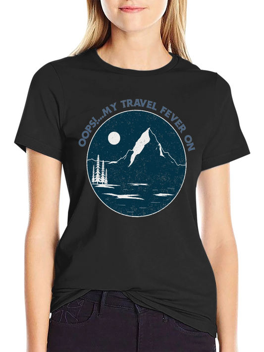 Travel Fever Graphic T-Shirt - Black Mountain Design