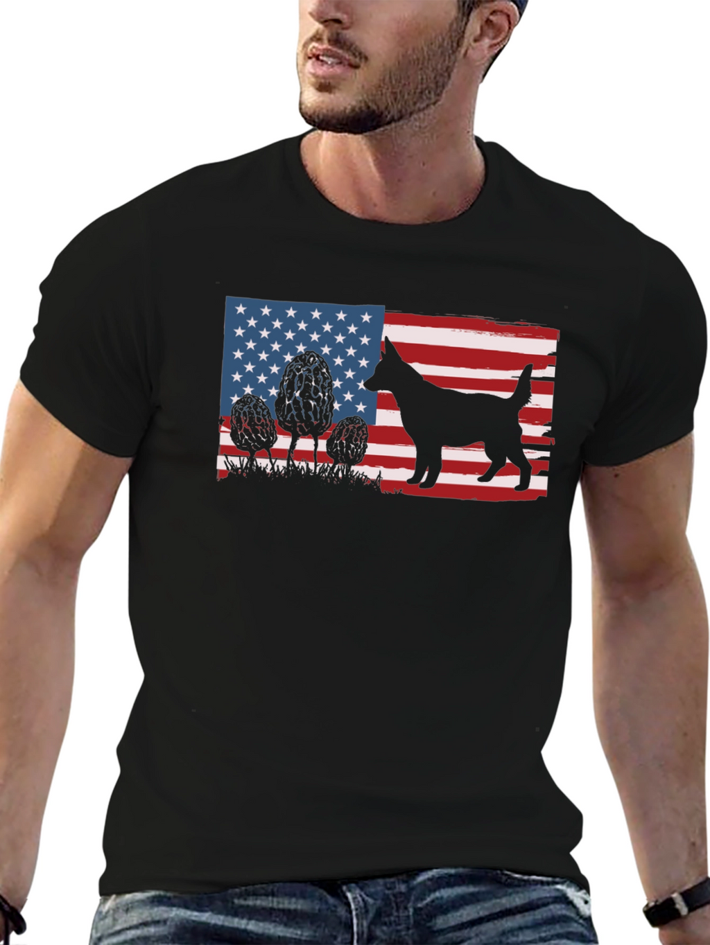 American Dog Silhouette Graphic Tee
