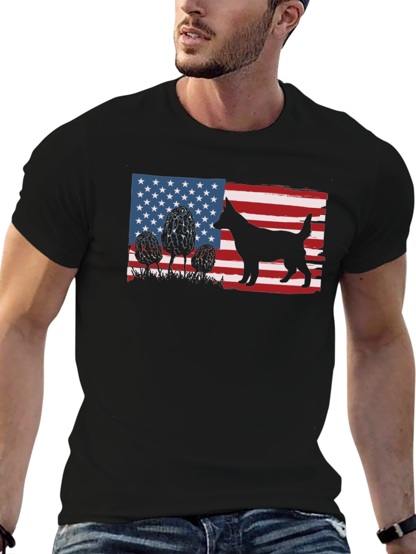 American Dog Silhouette Graphic Tee
