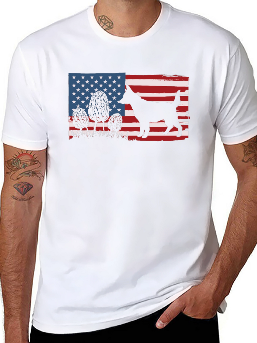 American Dog Silhouette Graphic Tee