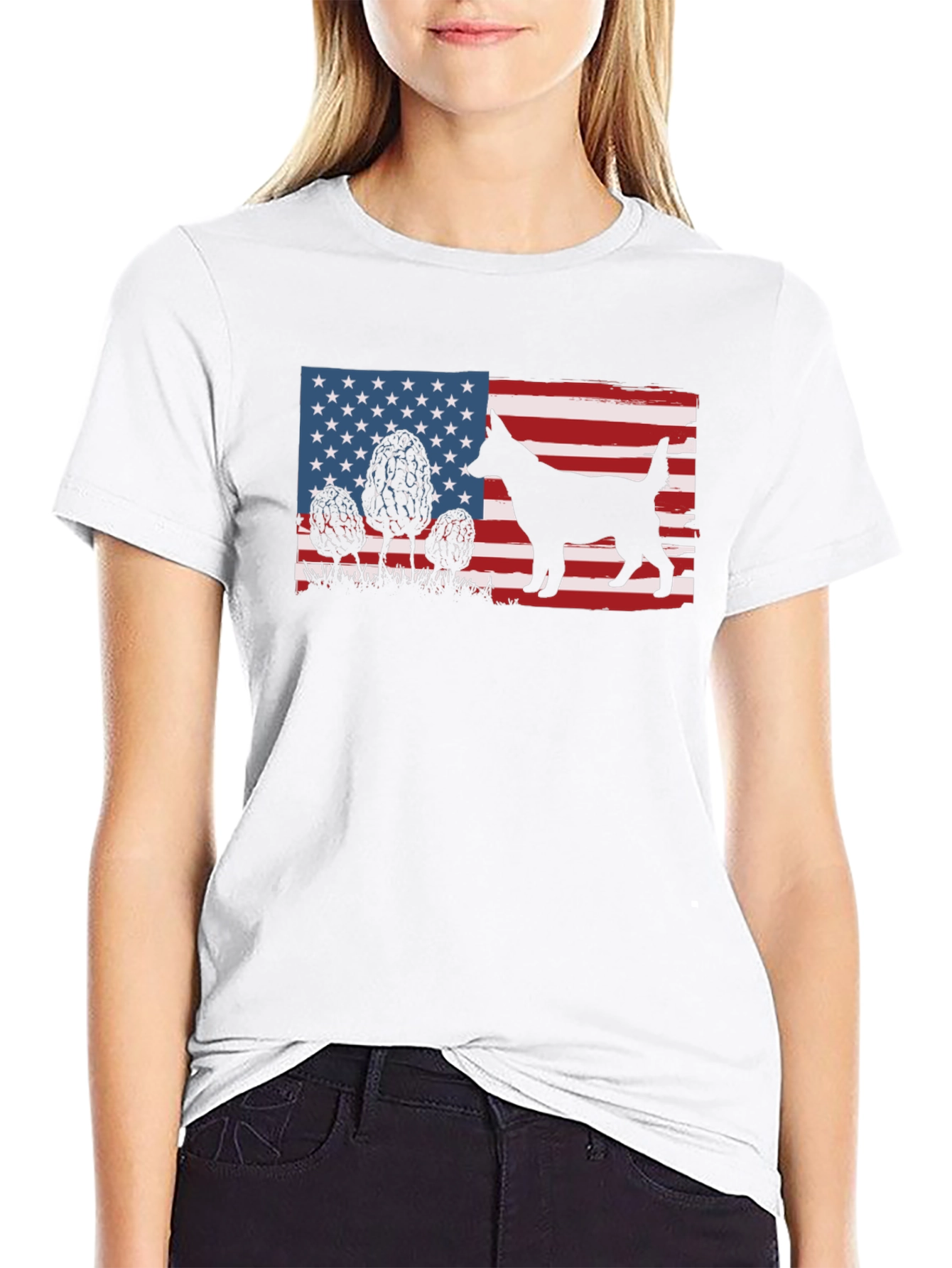 American Dog Silhouette Graphic Tee