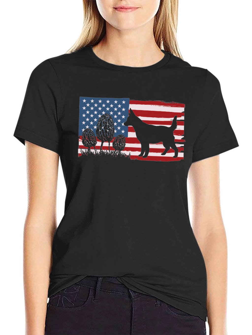 American Dog Silhouette Graphic Tee