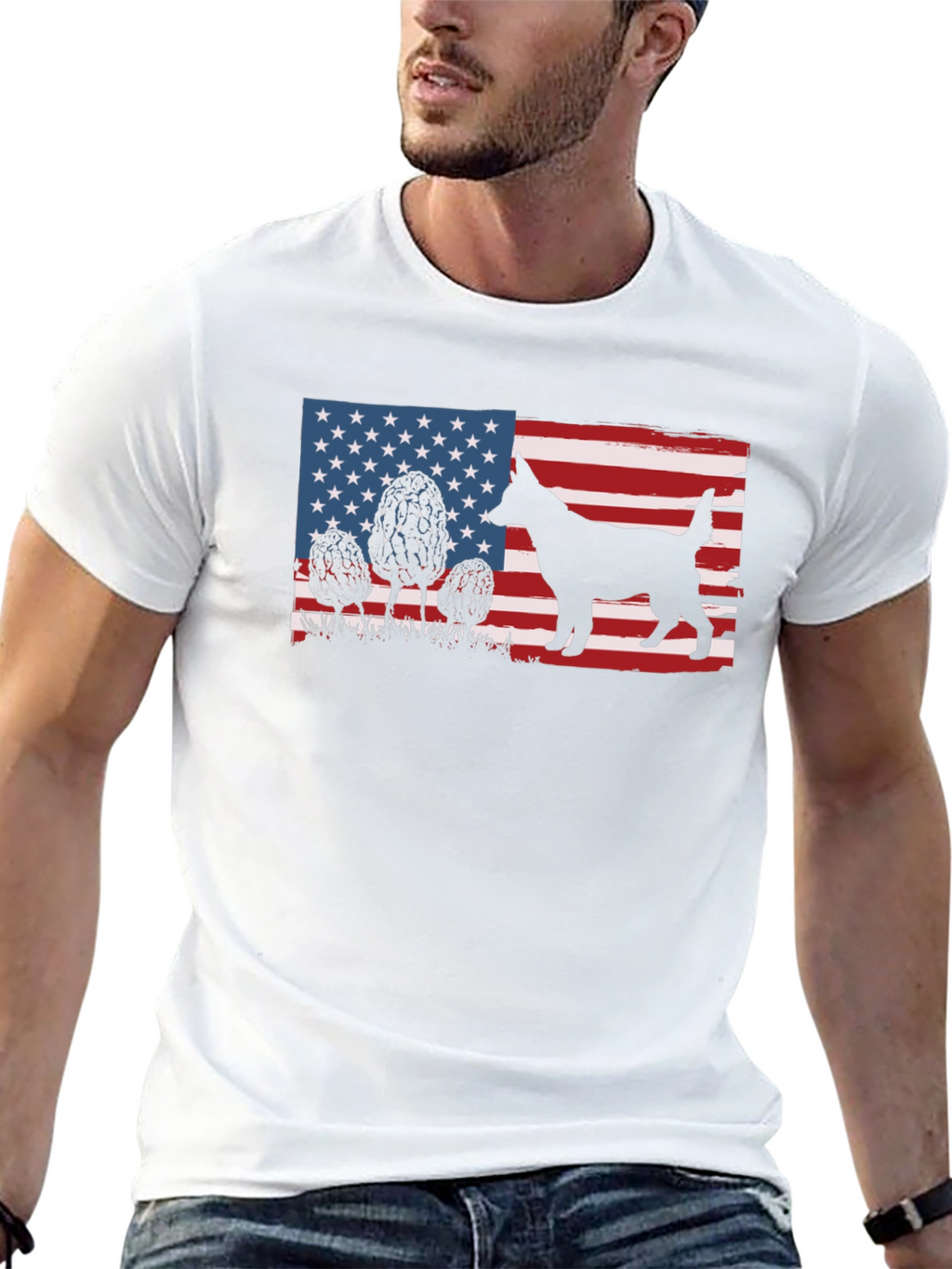 American Dog Silhouette Graphic Tee
