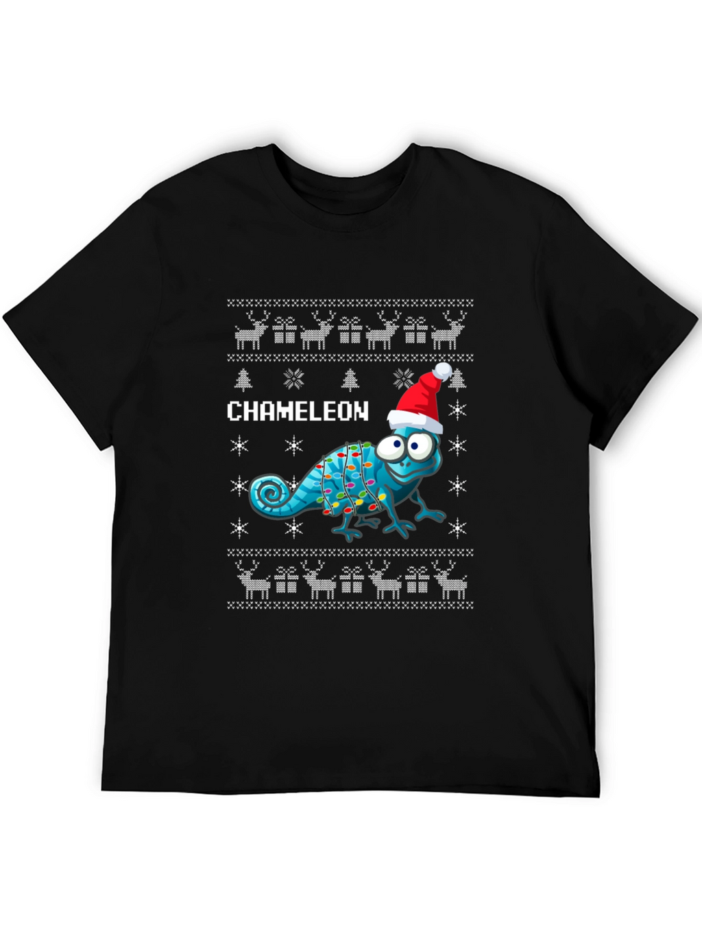 Festive Chameleon Ugly Christmas Sweater T-Shirt