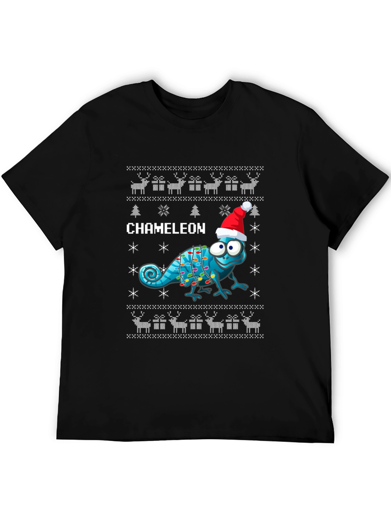 Festive Chameleon Ugly Christmas Sweater T-Shirt