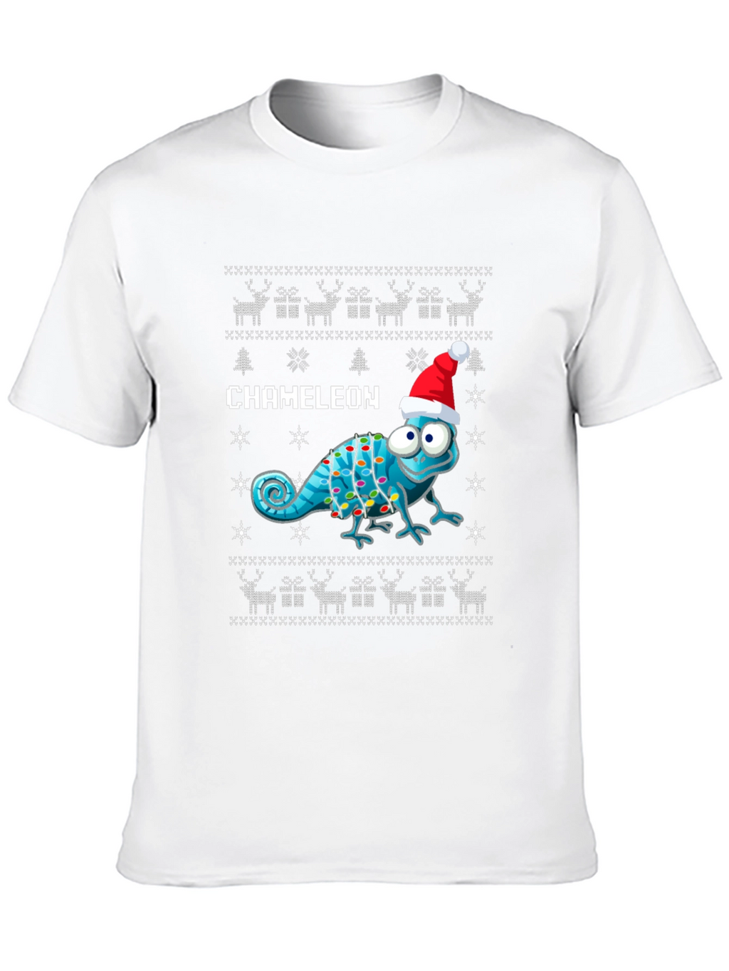 Festive Chameleon Ugly Christmas Sweater T-Shirt