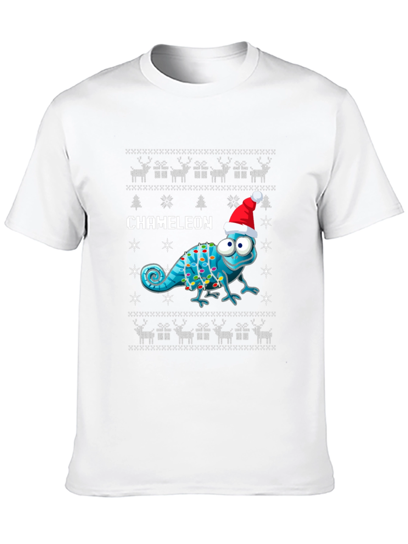 Festive Chameleon Ugly Christmas Sweater T-Shirt