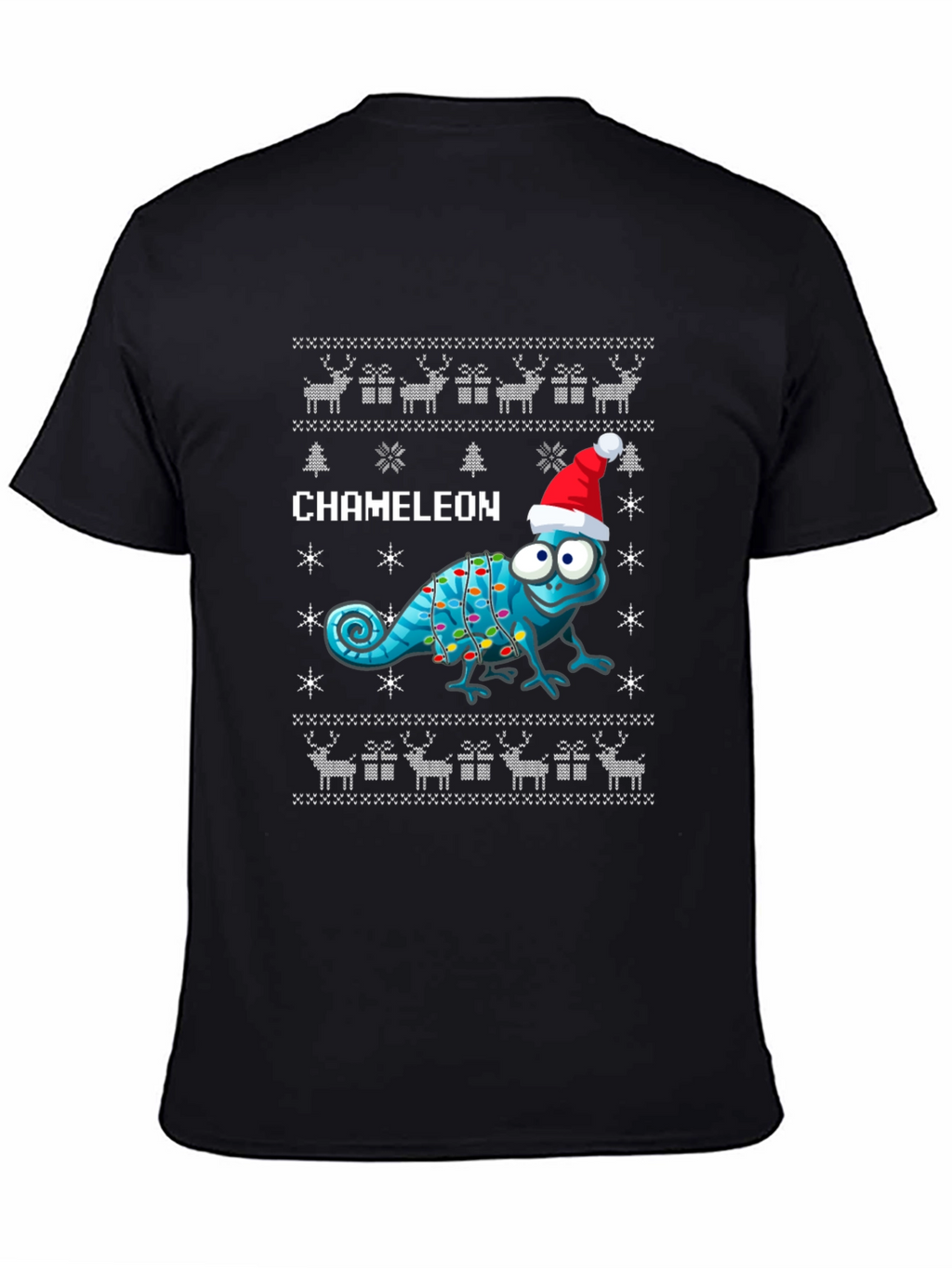 Festive Chameleon Ugly Christmas Sweater T-Shirt