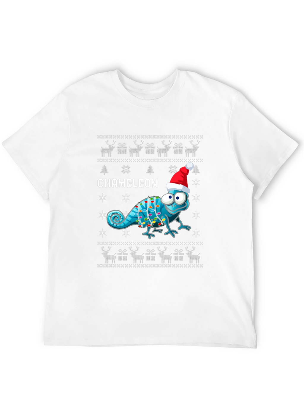 Festive Chameleon Ugly Christmas Sweater T-Shirt