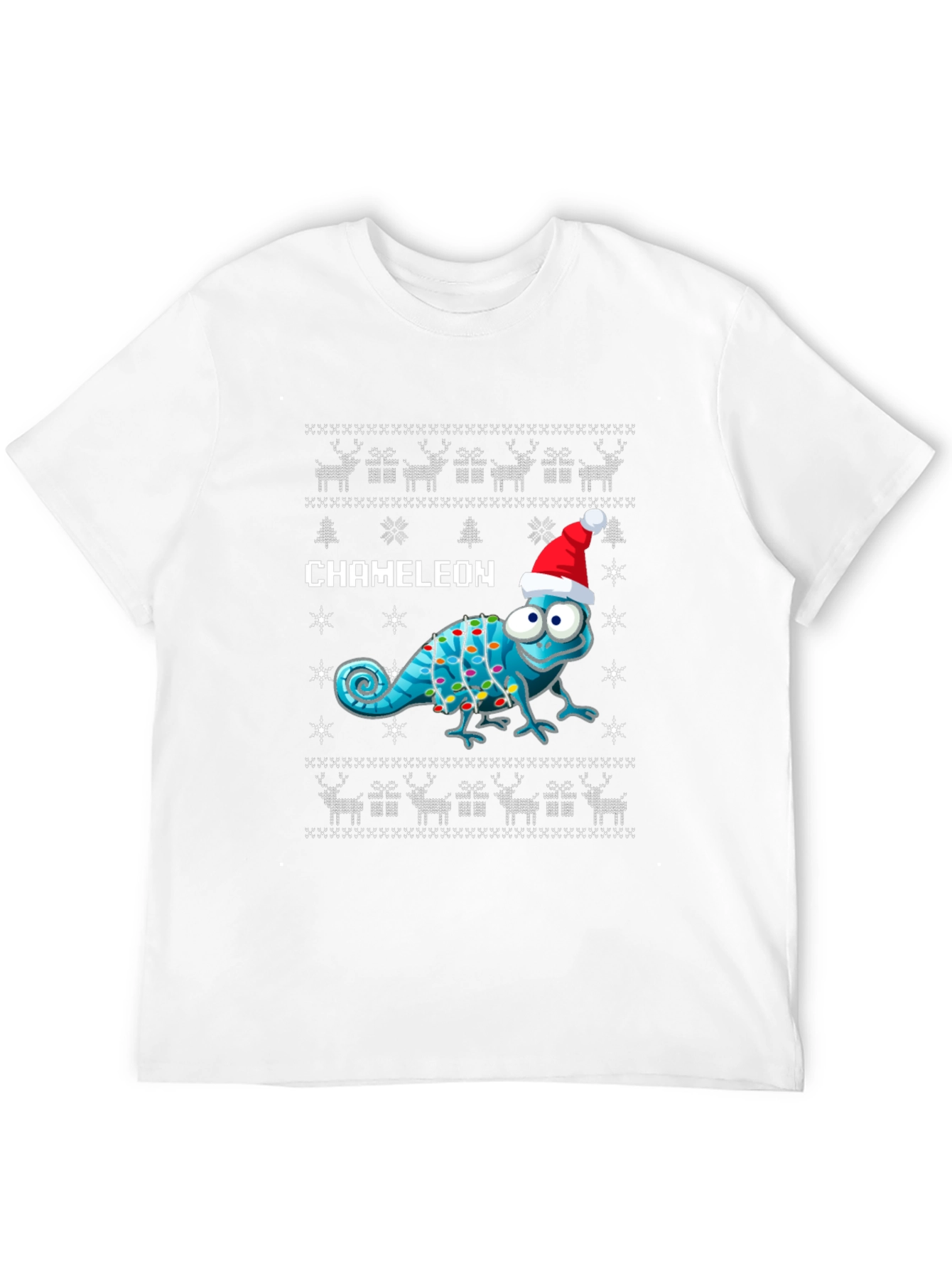 Festive Chameleon Ugly Christmas Sweater T-Shirt