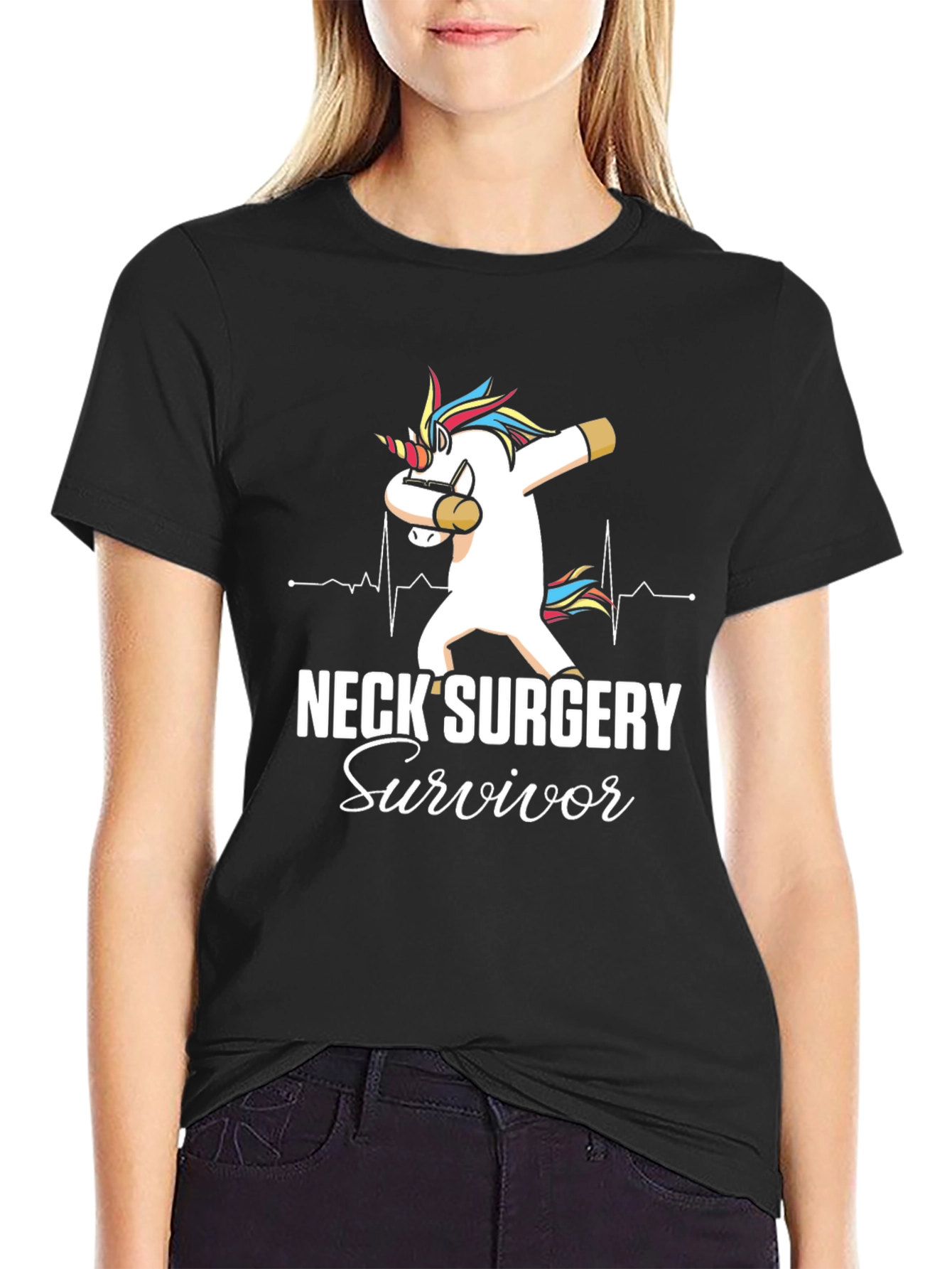 Neck Surgery Survivor Unicorn Dab T-Shirt