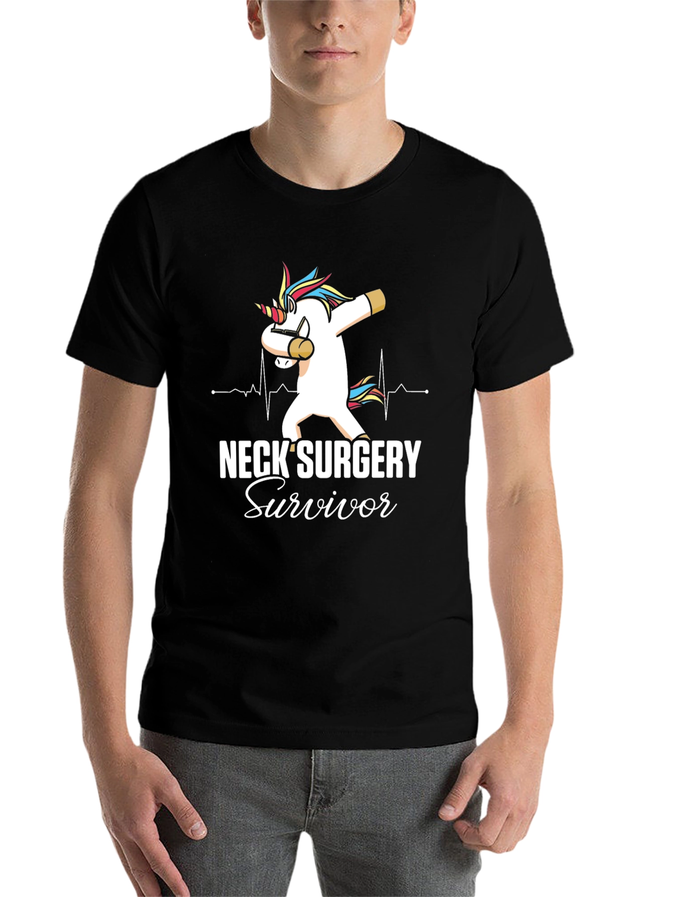Neck Surgery Survivor Unicorn Dab T-Shirt