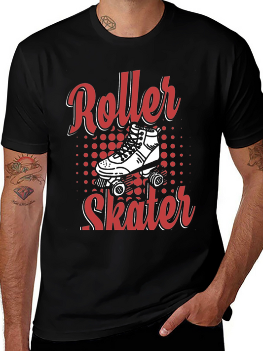 Cool Roller Skater Graphic Tee - Black Cotton T-Shirt