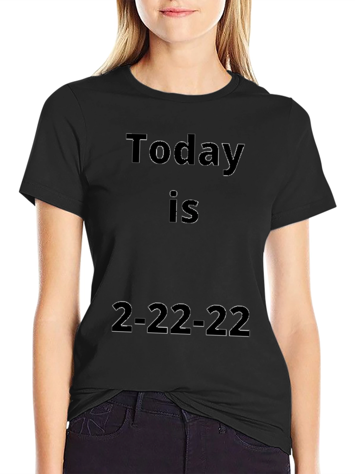 Today Is 2-22-22 Black Graphic Tee