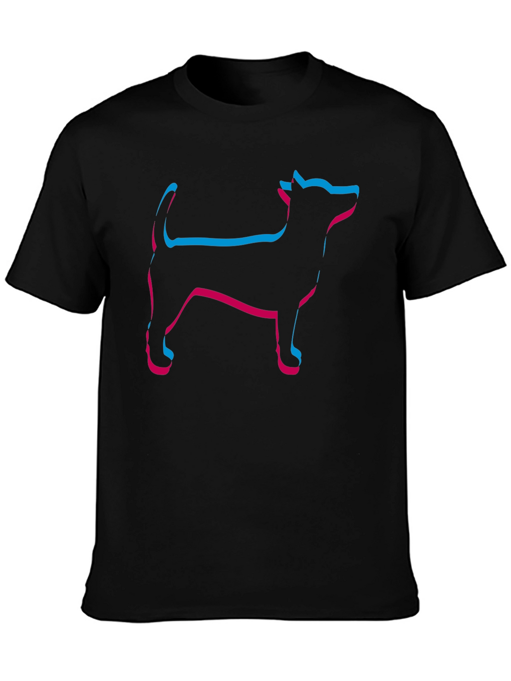 Mens Black Dog Outline T-Shirt