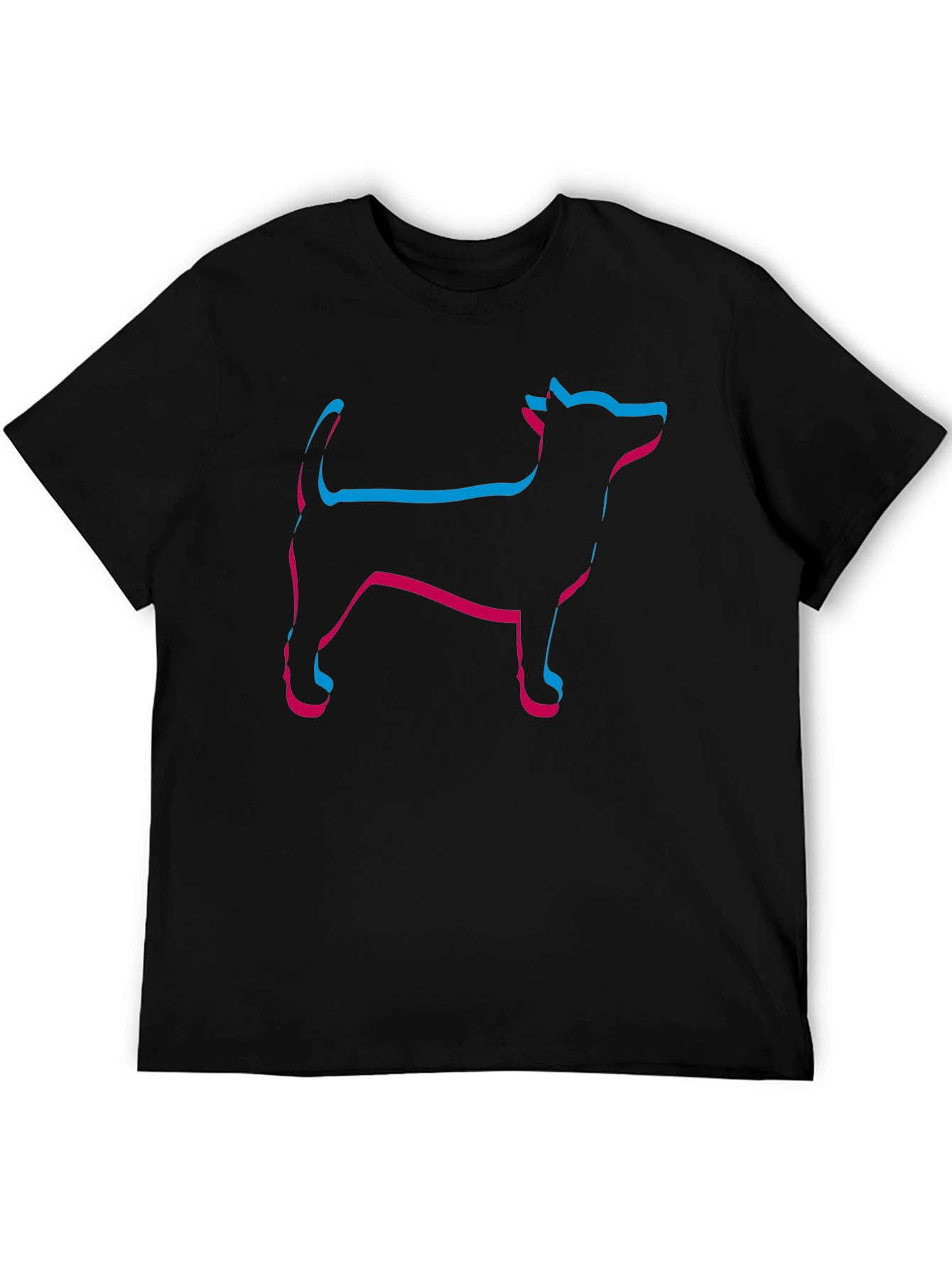 Mens Black Dog Outline T-Shirt