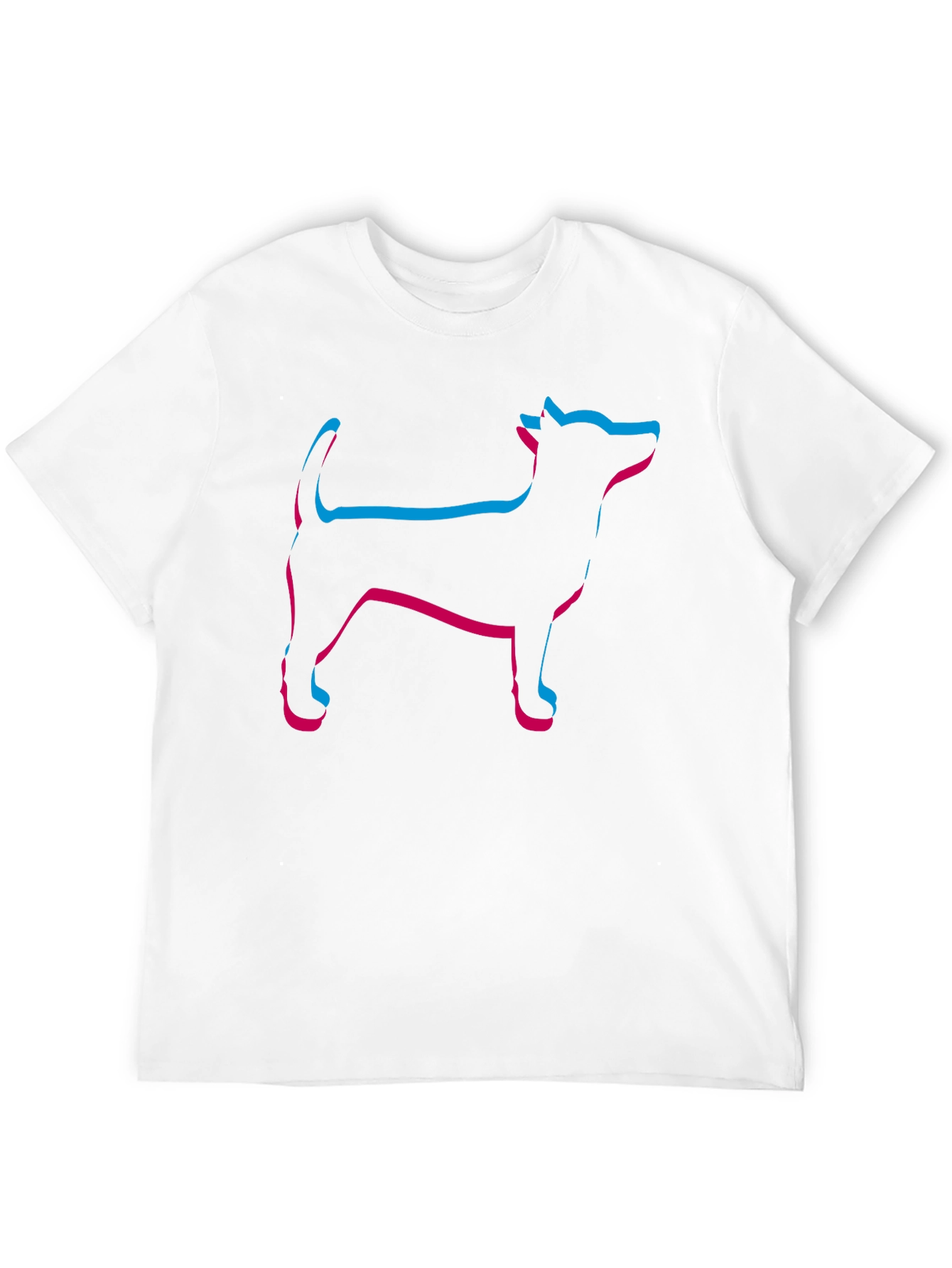 Mens Black Dog Outline T-Shirt
