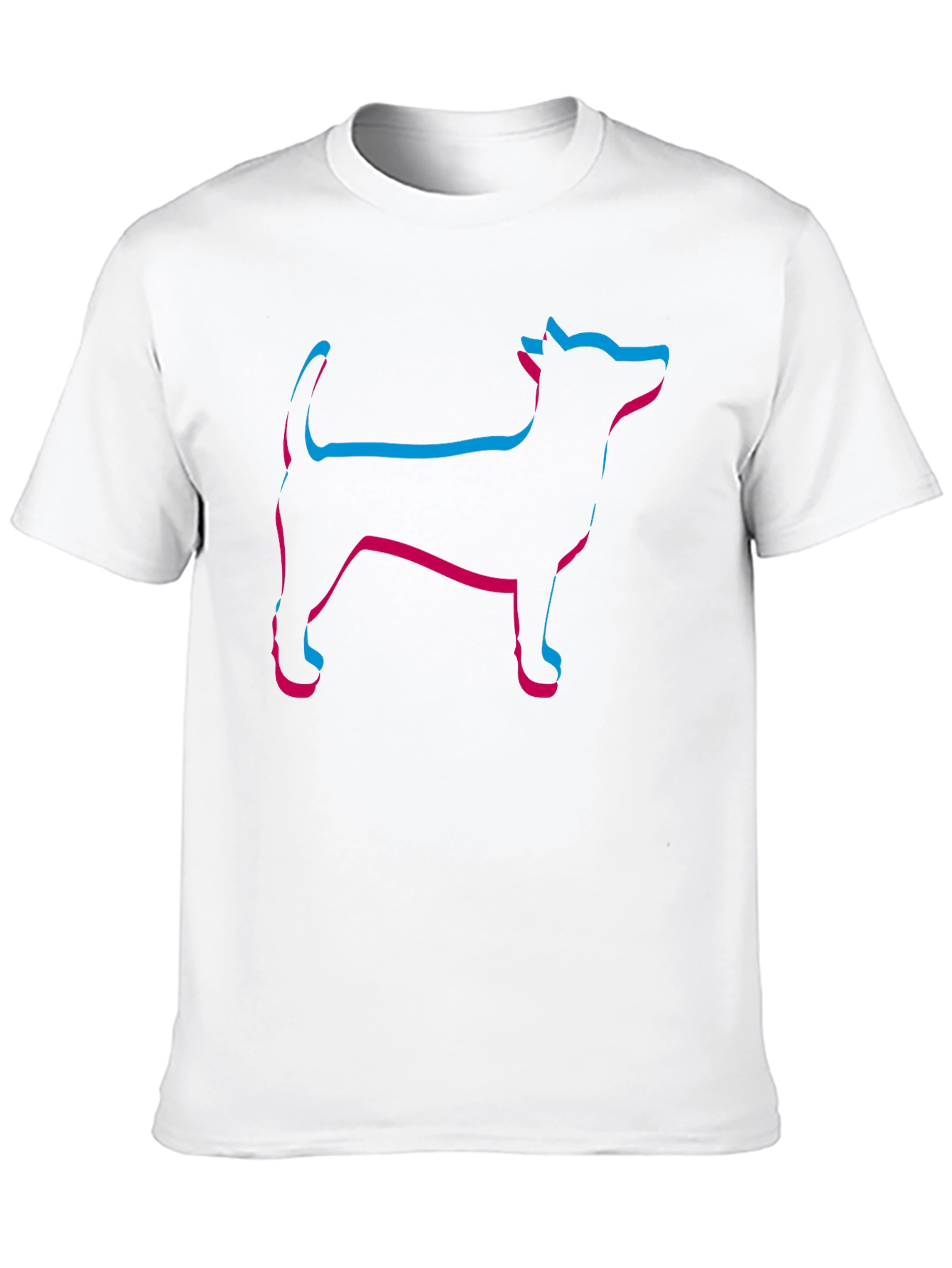 Mens Black Dog Outline T-Shirt
