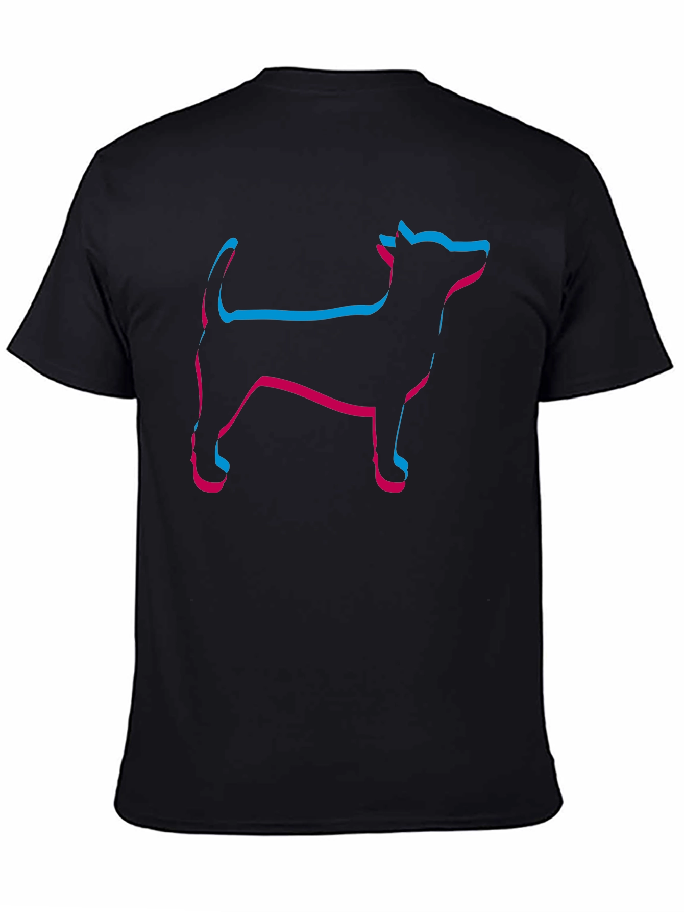 Mens Black Dog Outline T-Shirt