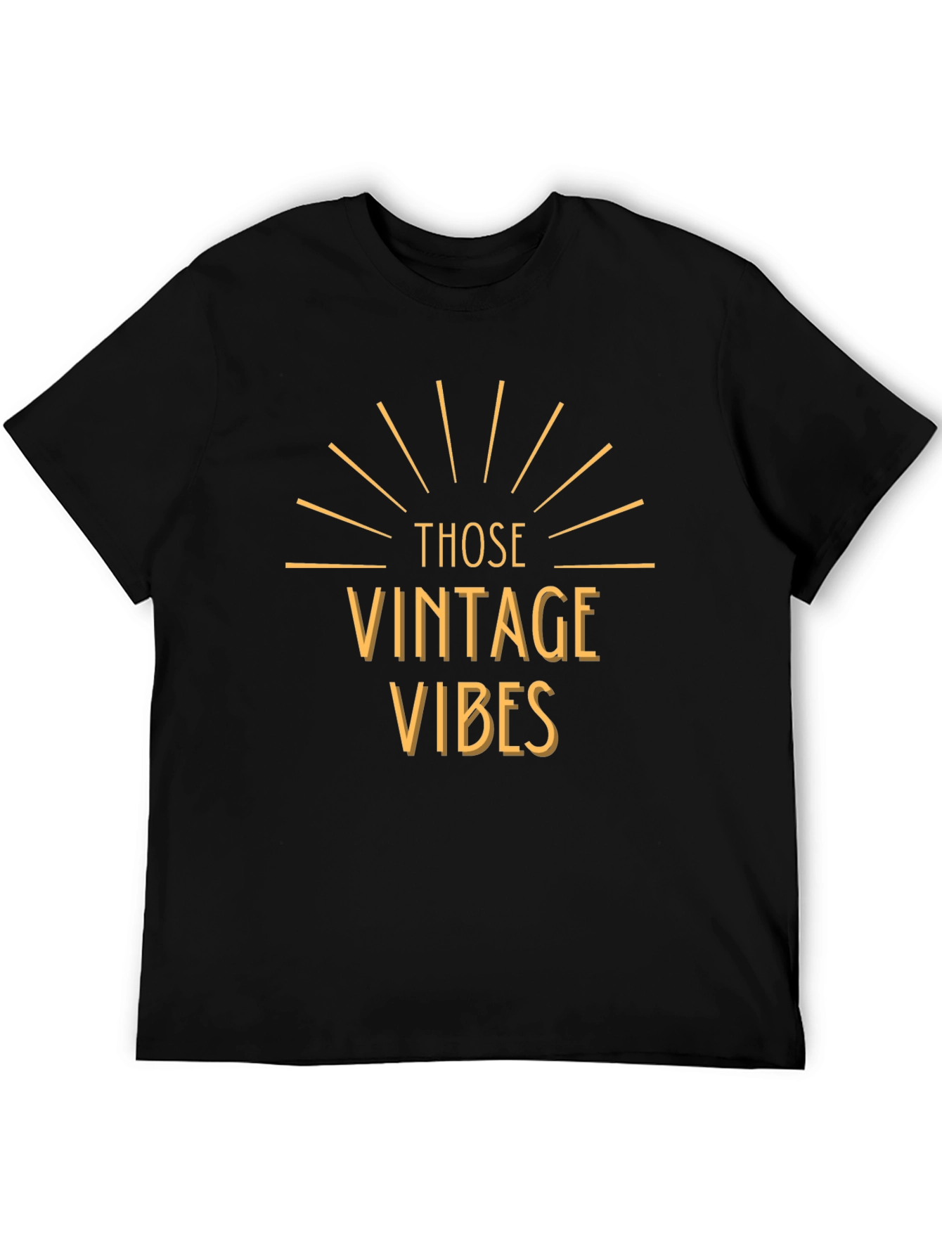 Vintage Vibes Graphic Tee - Retro Style Black T-Shirt