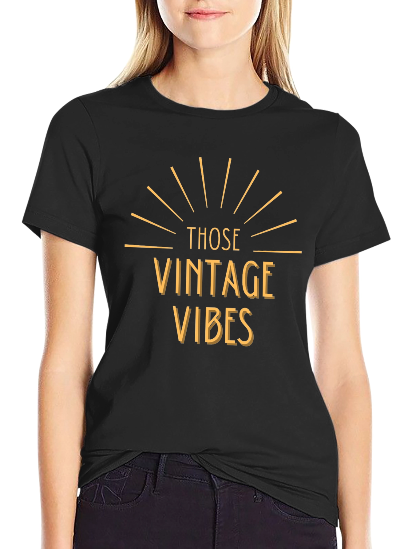 Vintage Vibes Graphic Tee - Retro Style Black T-Shirt
