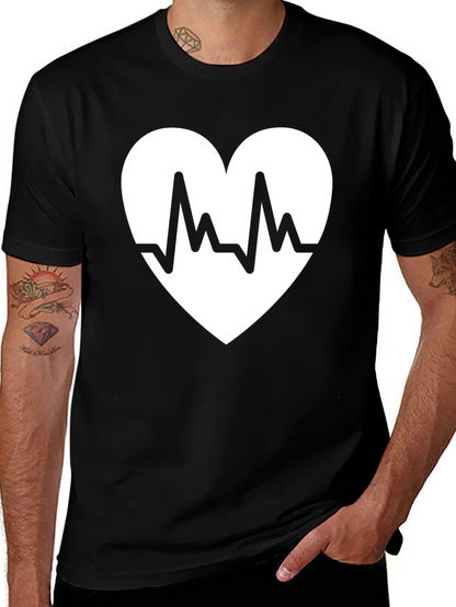 Heartbeat Heart Graphic Black T-Shirt