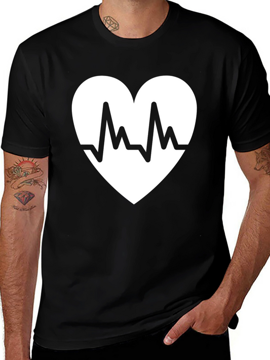 Heartbeat Heart Graphic Black T-Shirt