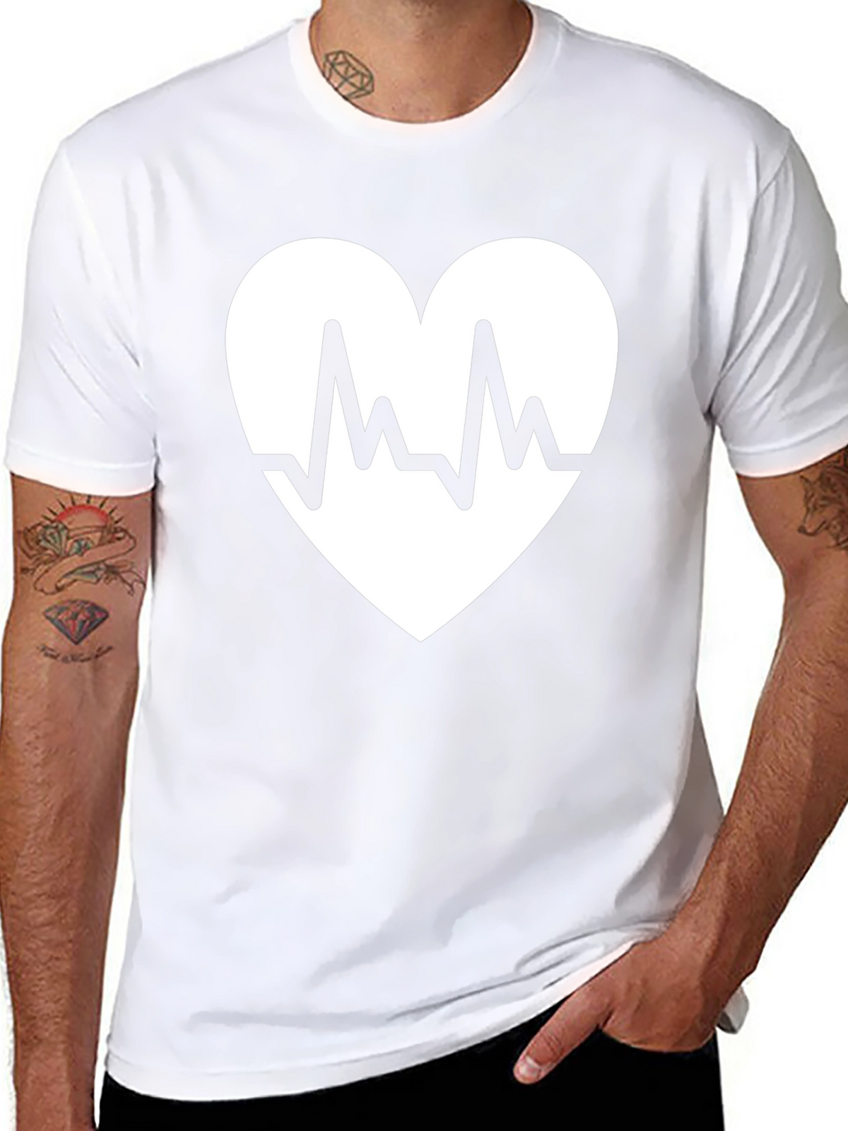 Heartbeat Heart Graphic Black T-Shirt
