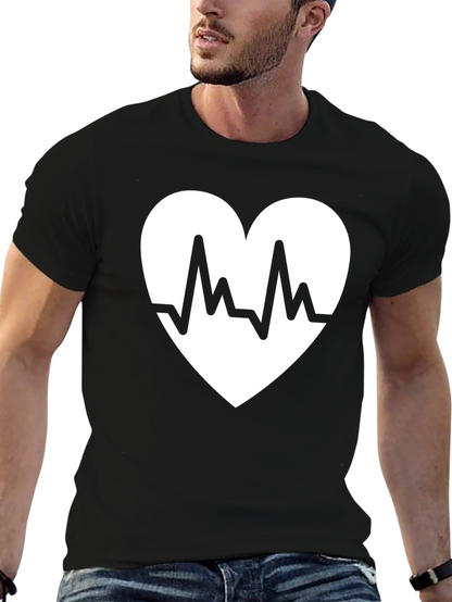Heartbeat Heart Graphic Black T-Shirt