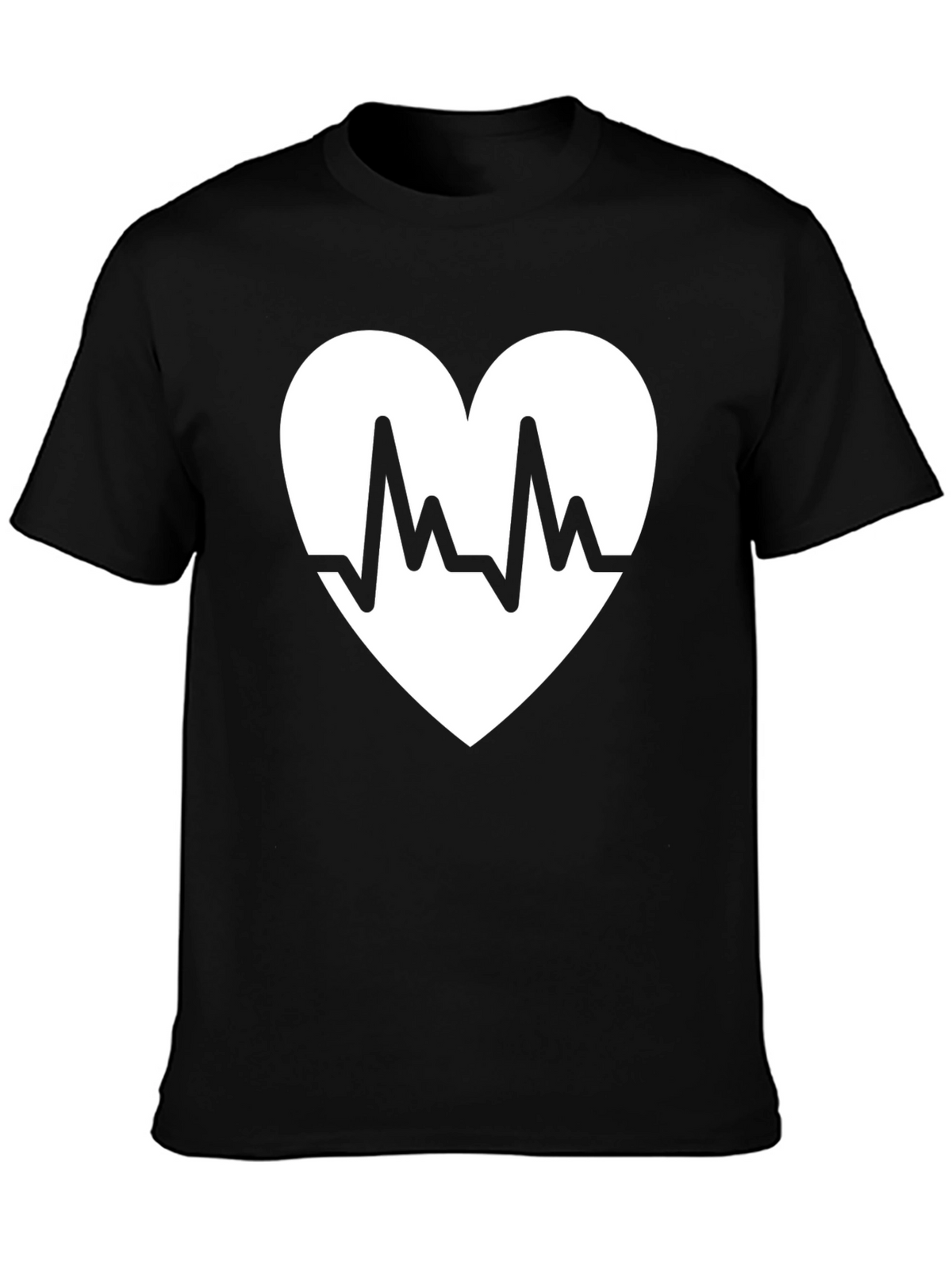 Heartbeat Heart Graphic Black T-Shirt