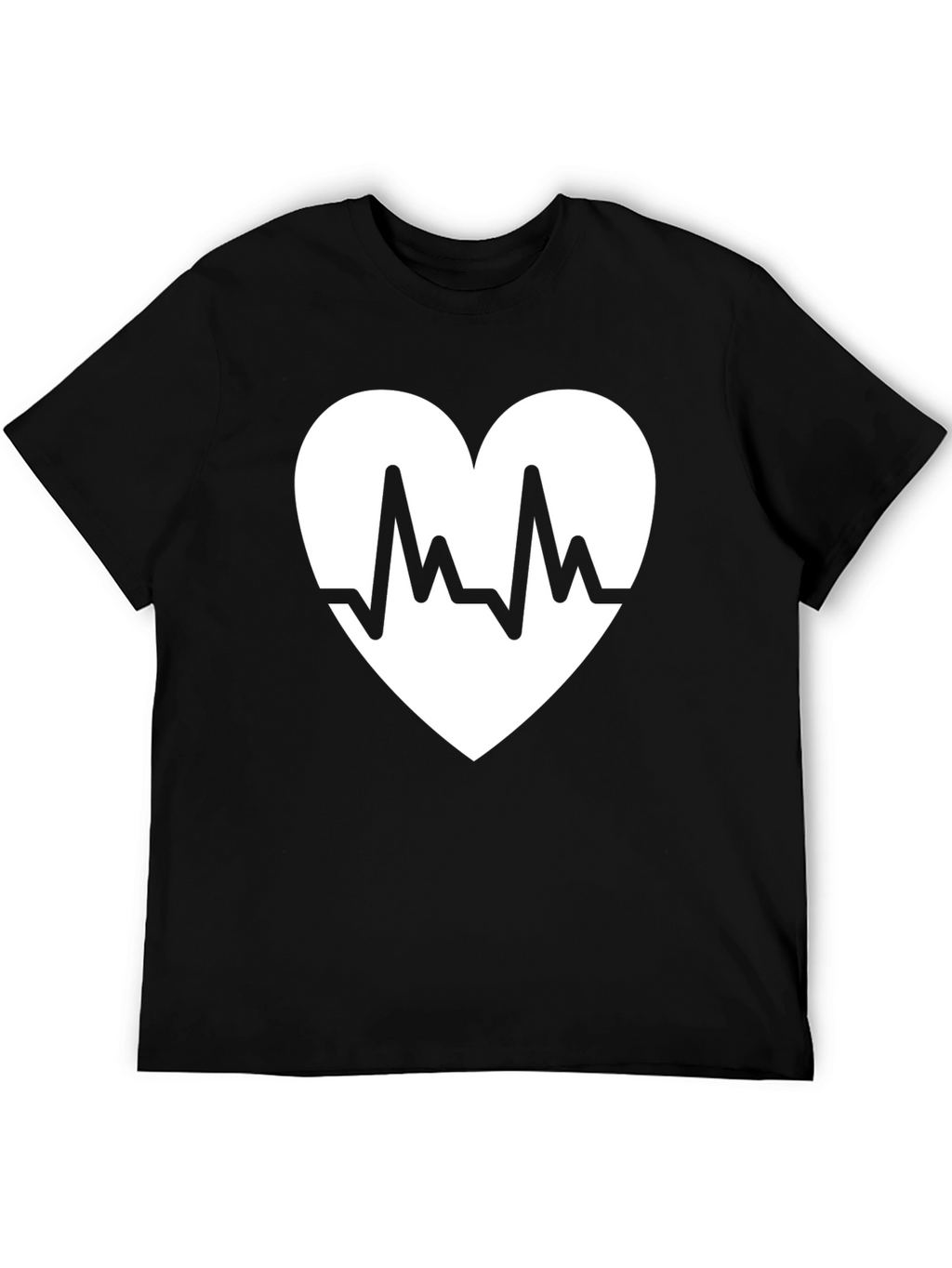 Heartbeat Heart Graphic Black T-Shirt