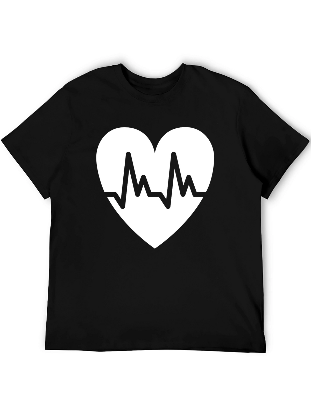Heartbeat Heart Graphic Black T-Shirt