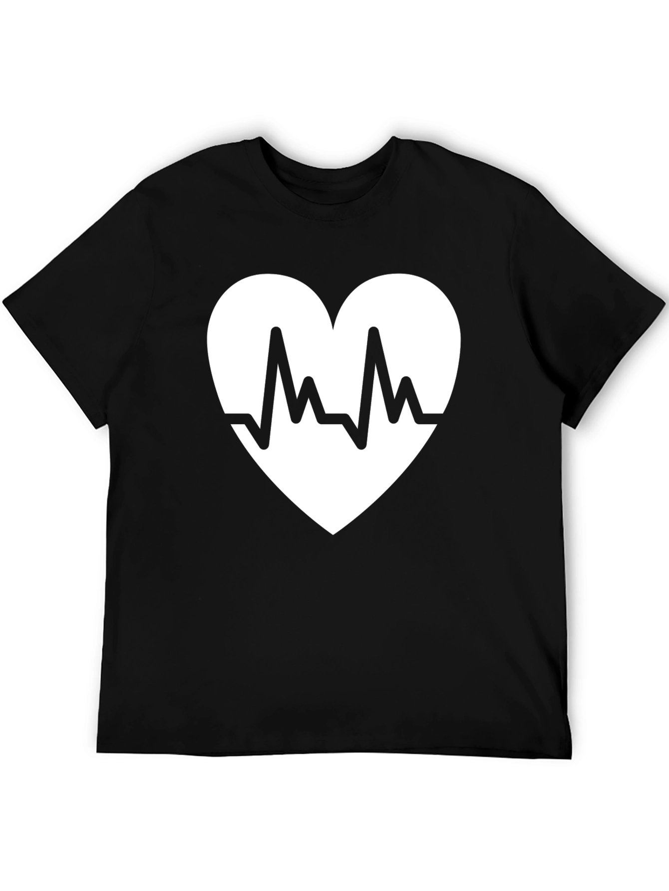 Heartbeat Heart Graphic Black T-Shirt