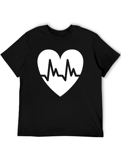 Heartbeat Heart Graphic Black T-Shirt