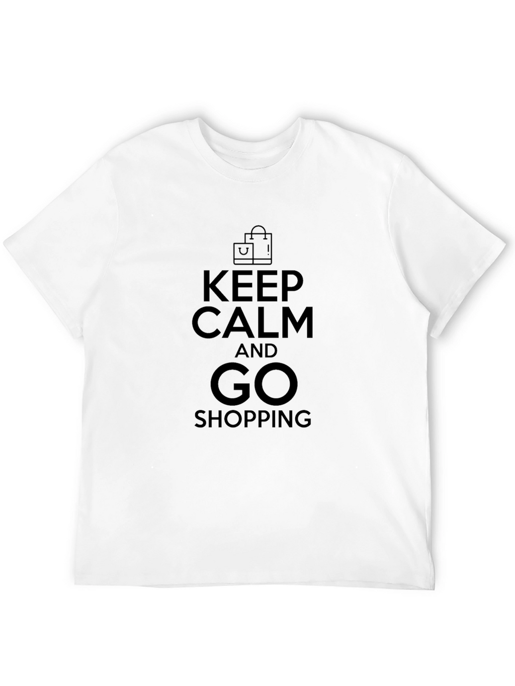 Keep Calm And Go Shopping Black T-Shirt