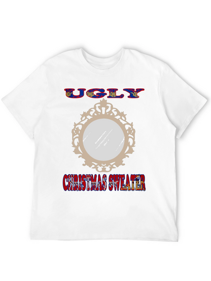 Ugly Christmas Sweater Mirror Graphic T-Shirt