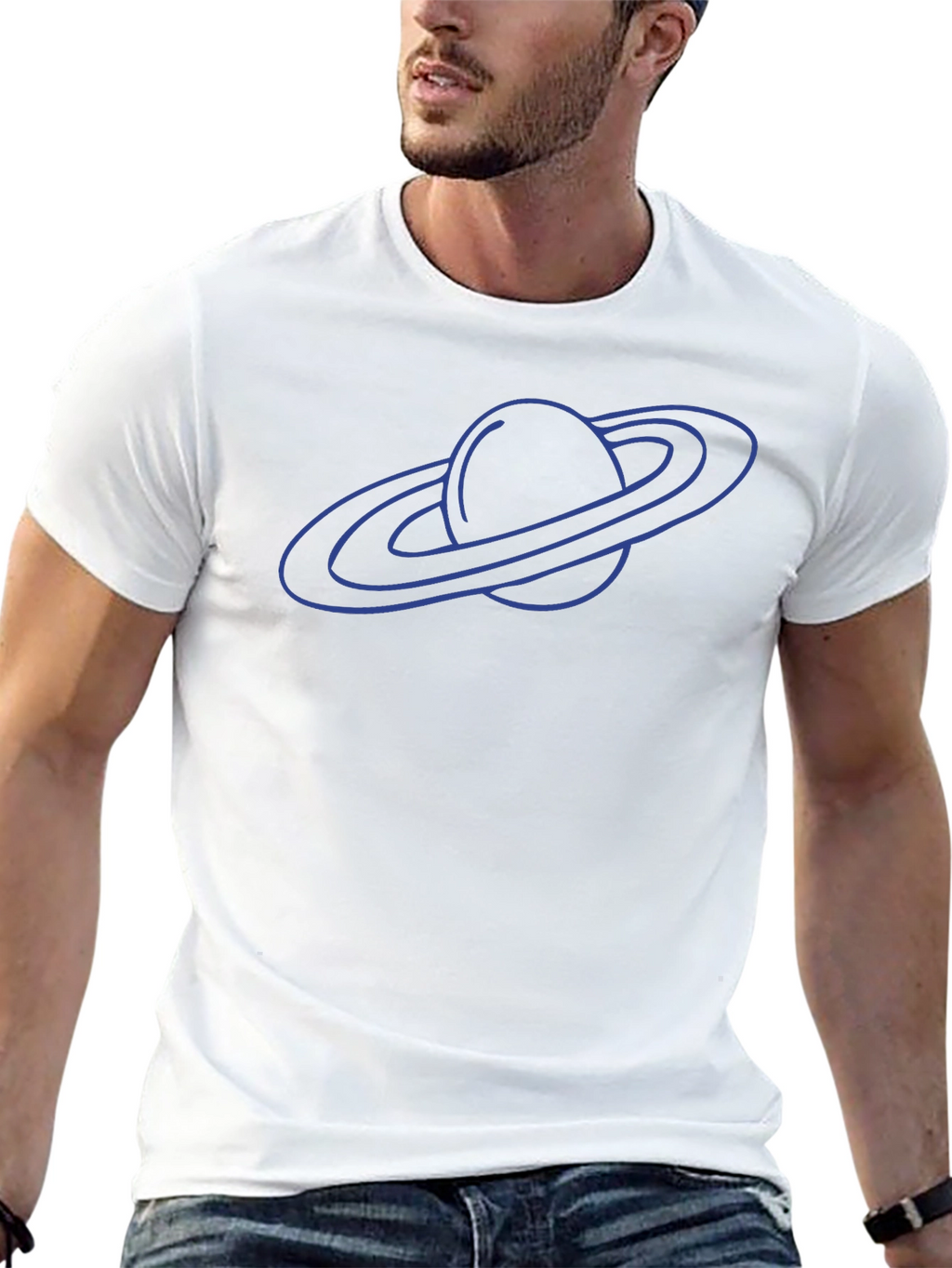 Saturn Graphic Tee - Black Cotton Blend