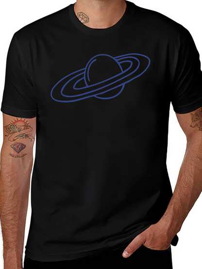 Saturn Graphic Tee - Black Cotton Blend