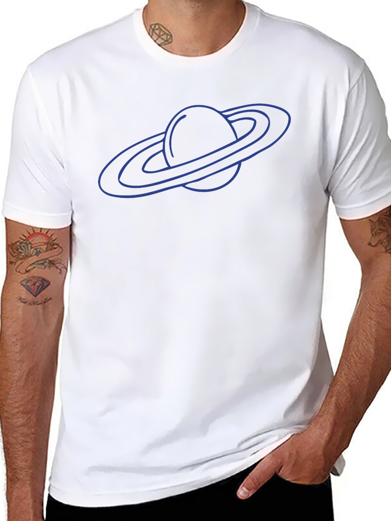 Saturn Graphic Tee - Black Cotton Blend