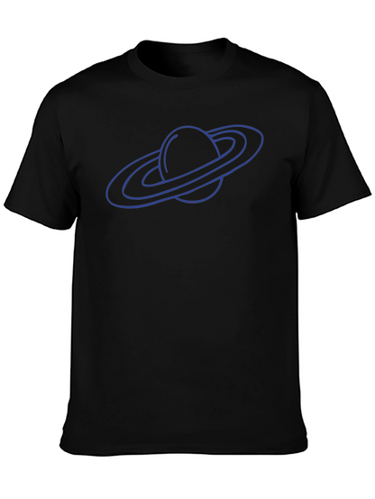 Saturn Graphic Tee - Black Cotton Blend