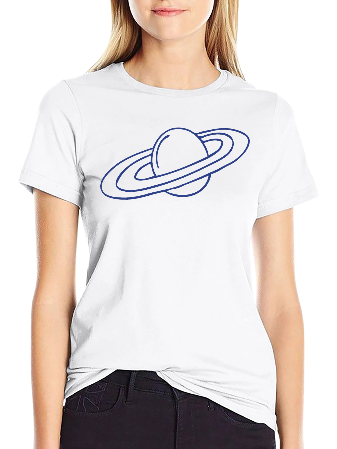 Saturn Graphic Tee - Black Cotton Blend