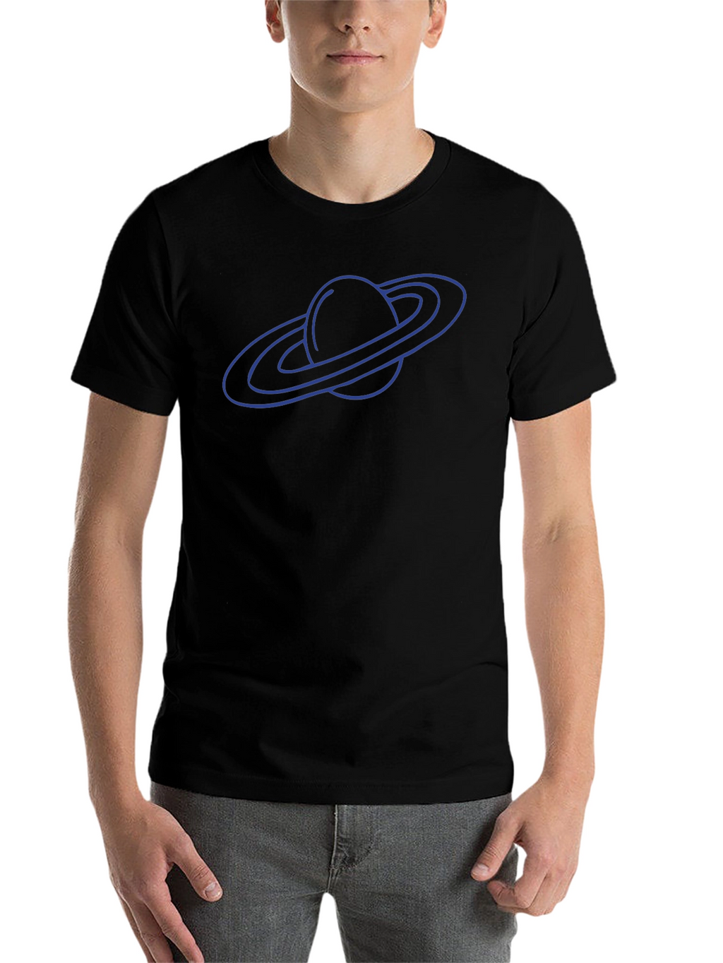 Saturn Graphic Tee - Black Cotton Blend