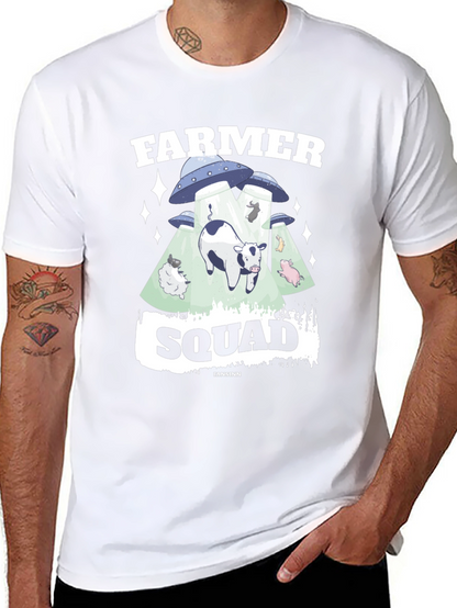 Farmer Squad Alien Abduction Graphic T-Shirt