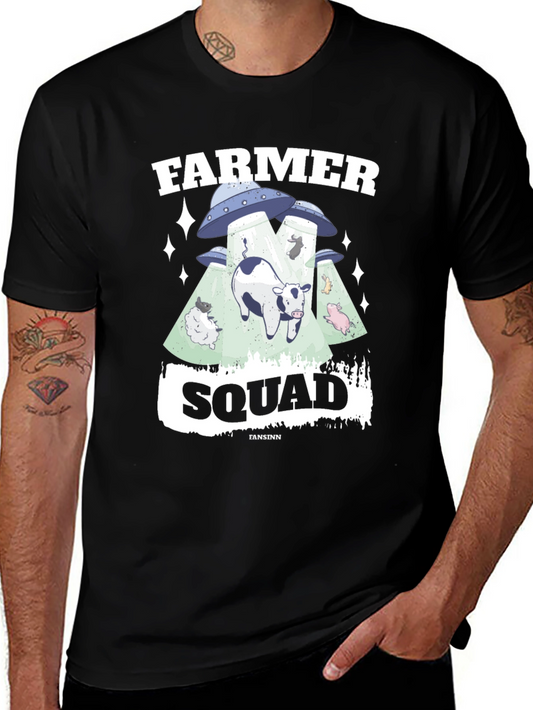 Farmer Squad Alien Abduction Graphic T-Shirt
