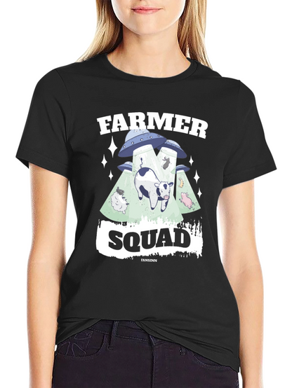 Farmer Squad Alien Abduction Graphic T-Shirt