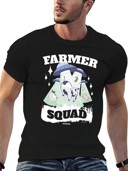 Farmer Squad Alien Abduction Graphic T-Shirt