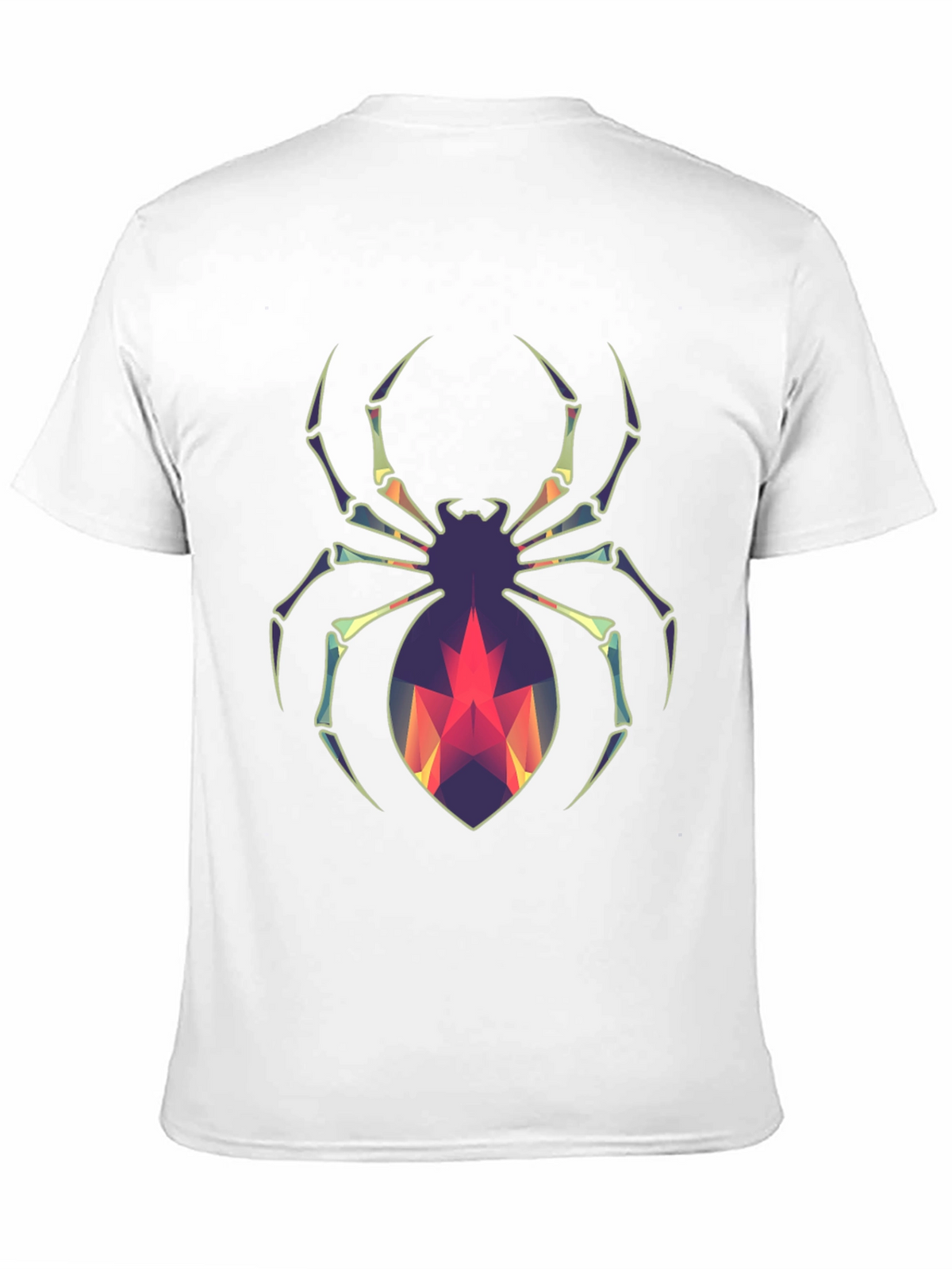 Geometric Spider Graphic Tee - Modern Halloween Style