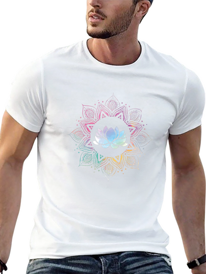 Lotus Mandala Graphic T-Shirt - Black