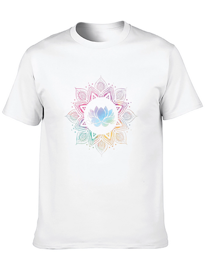 Lotus Mandala Graphic T-Shirt - Black