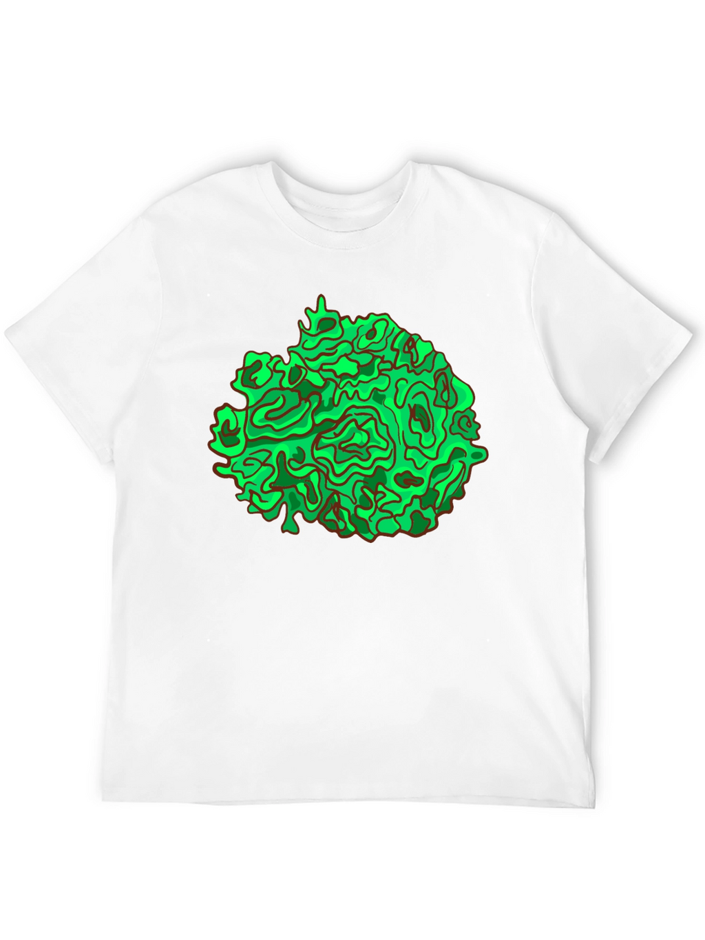 Abstract Green Graphic Black T-Shirt